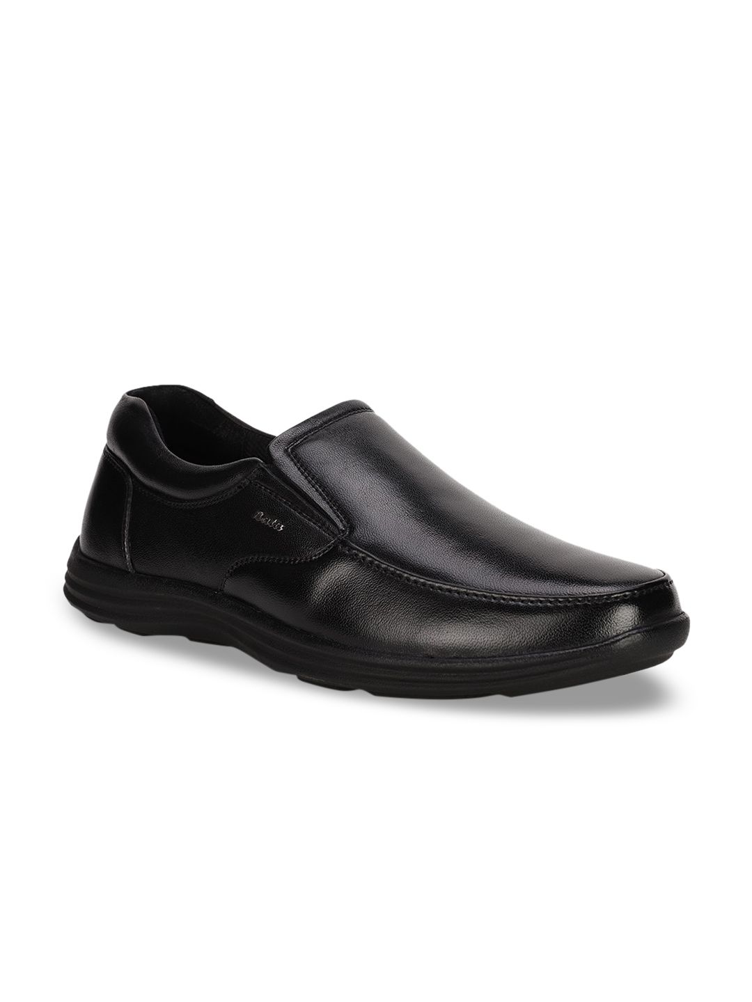 Bata Men Black Leather Formal Slip-Ons