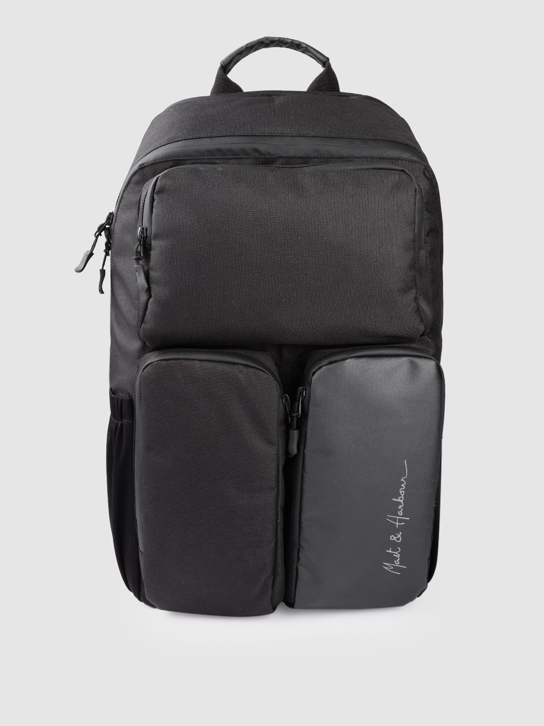 Mast & Harbour Unisex Black Solid Backpack 27.3 L Price in India