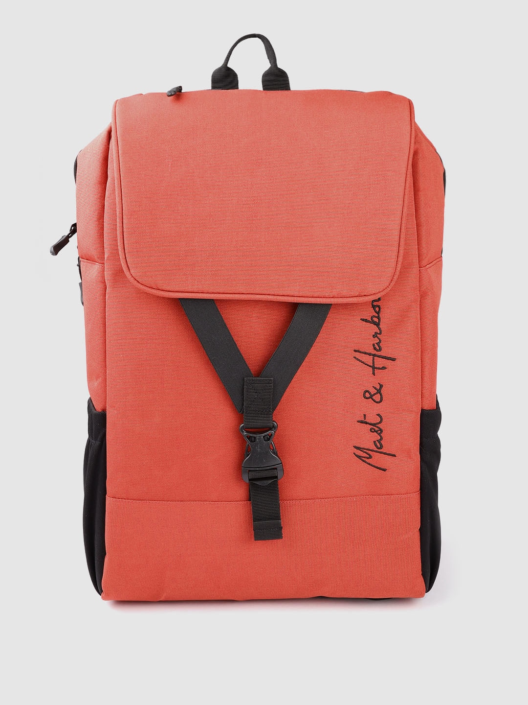 Mast & Harbour Unisex Rust Orange Solid Backpack 21.1 L Price in India