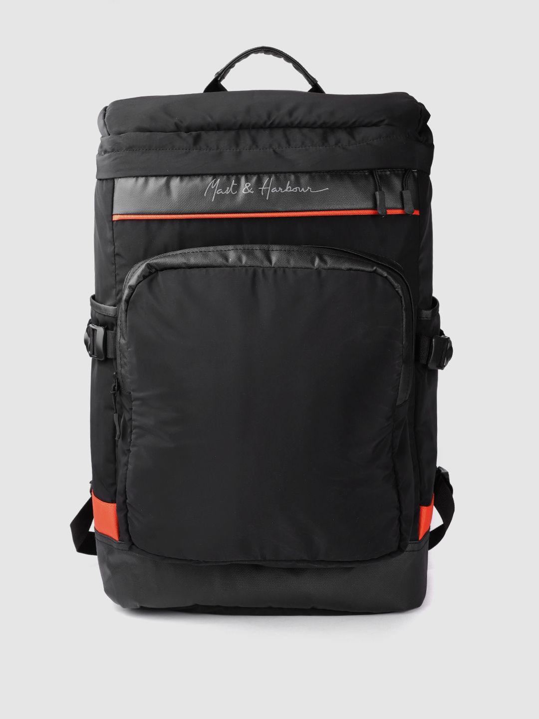 Mast & Harbour Unisex Black Solid Backpack 20.8 L Price in India