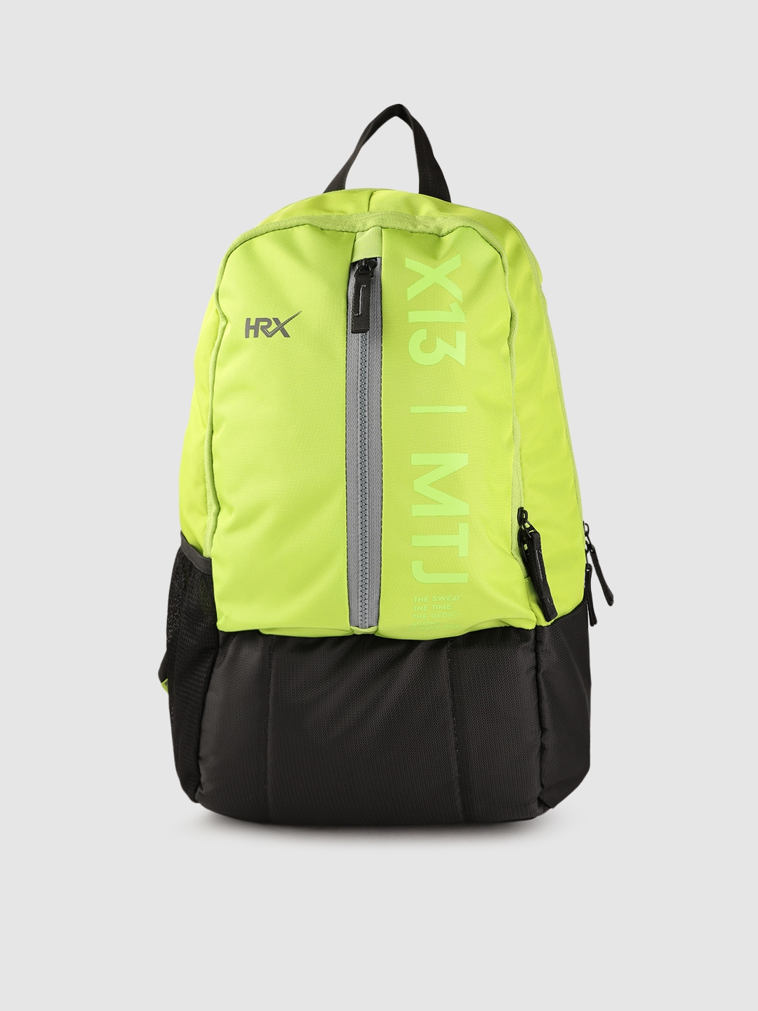 HRX by Hrithik Roshan Unisex Lime Green & Black Brand Logo Print Backpack 24.5 L Price in India