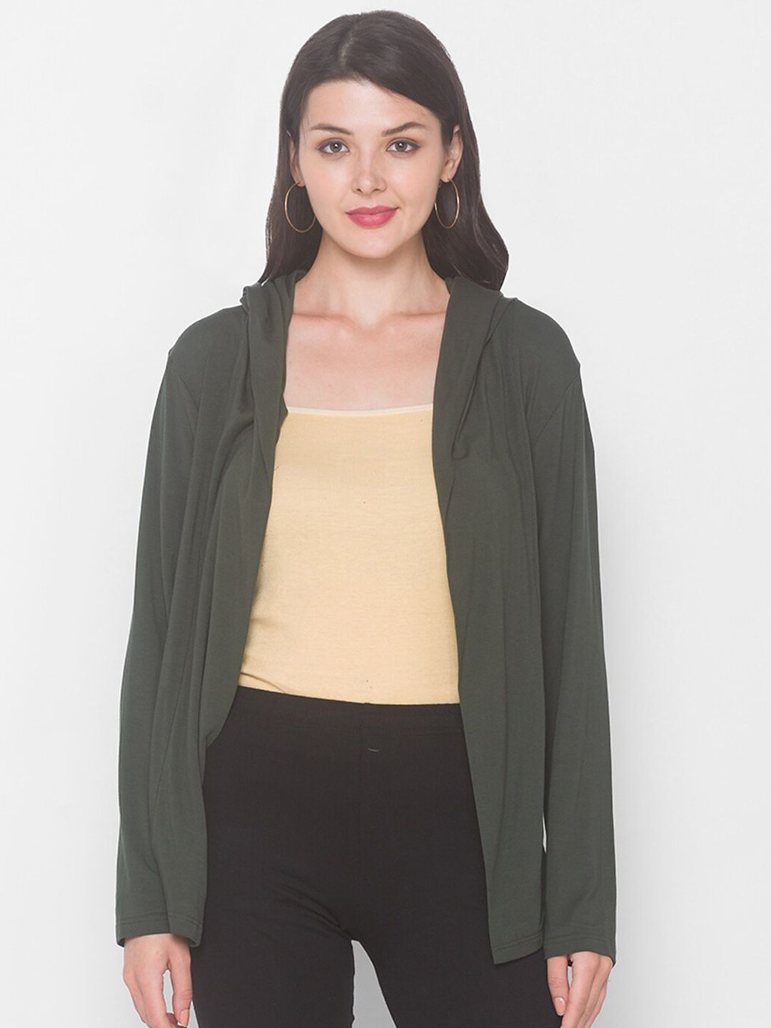 Globus Women Olive Green Shrug Price in India