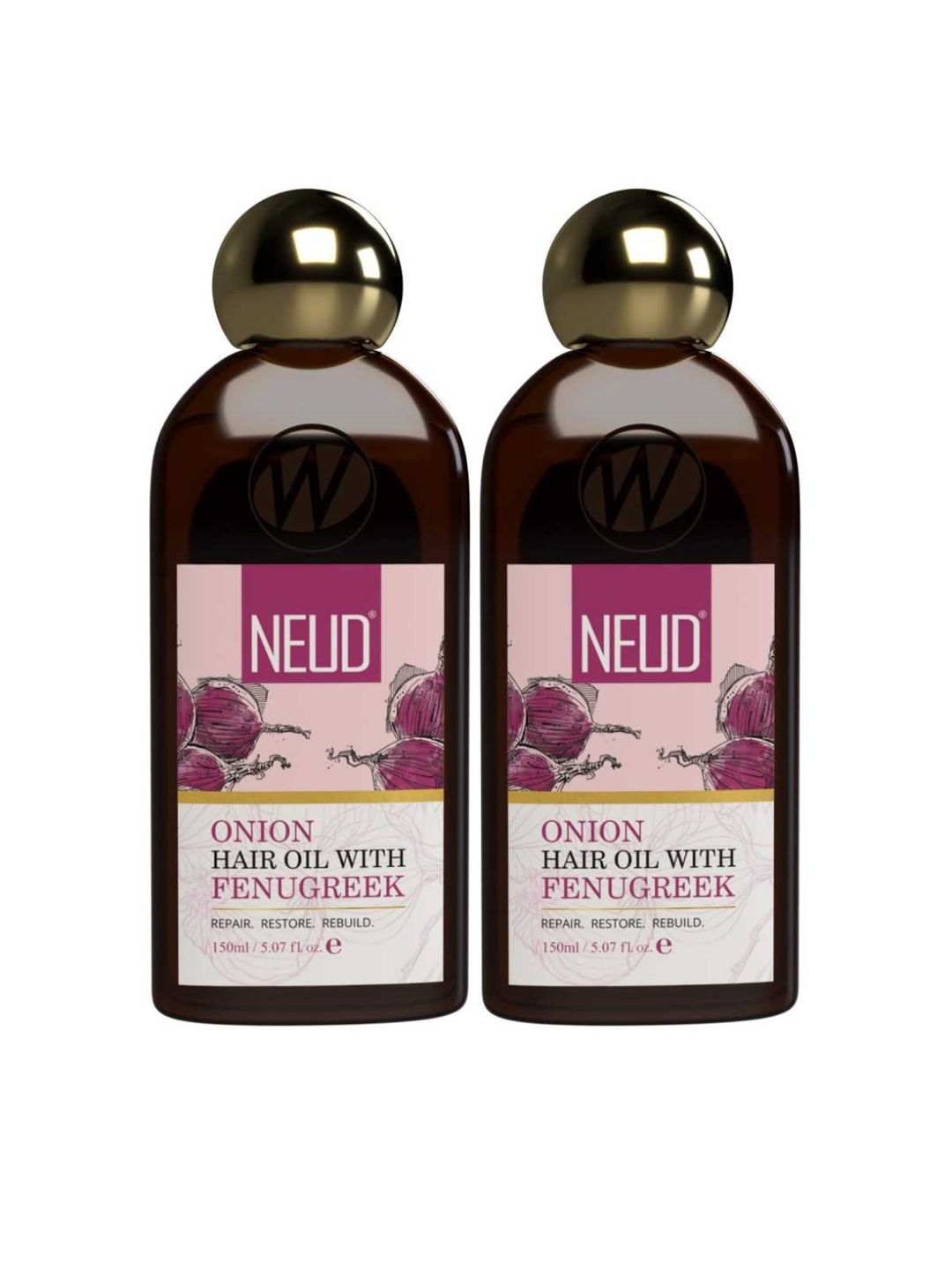 NEUD Set Of 2 Premium Onion Hair Oil with Fenugreek - 150 ml Each Price in India