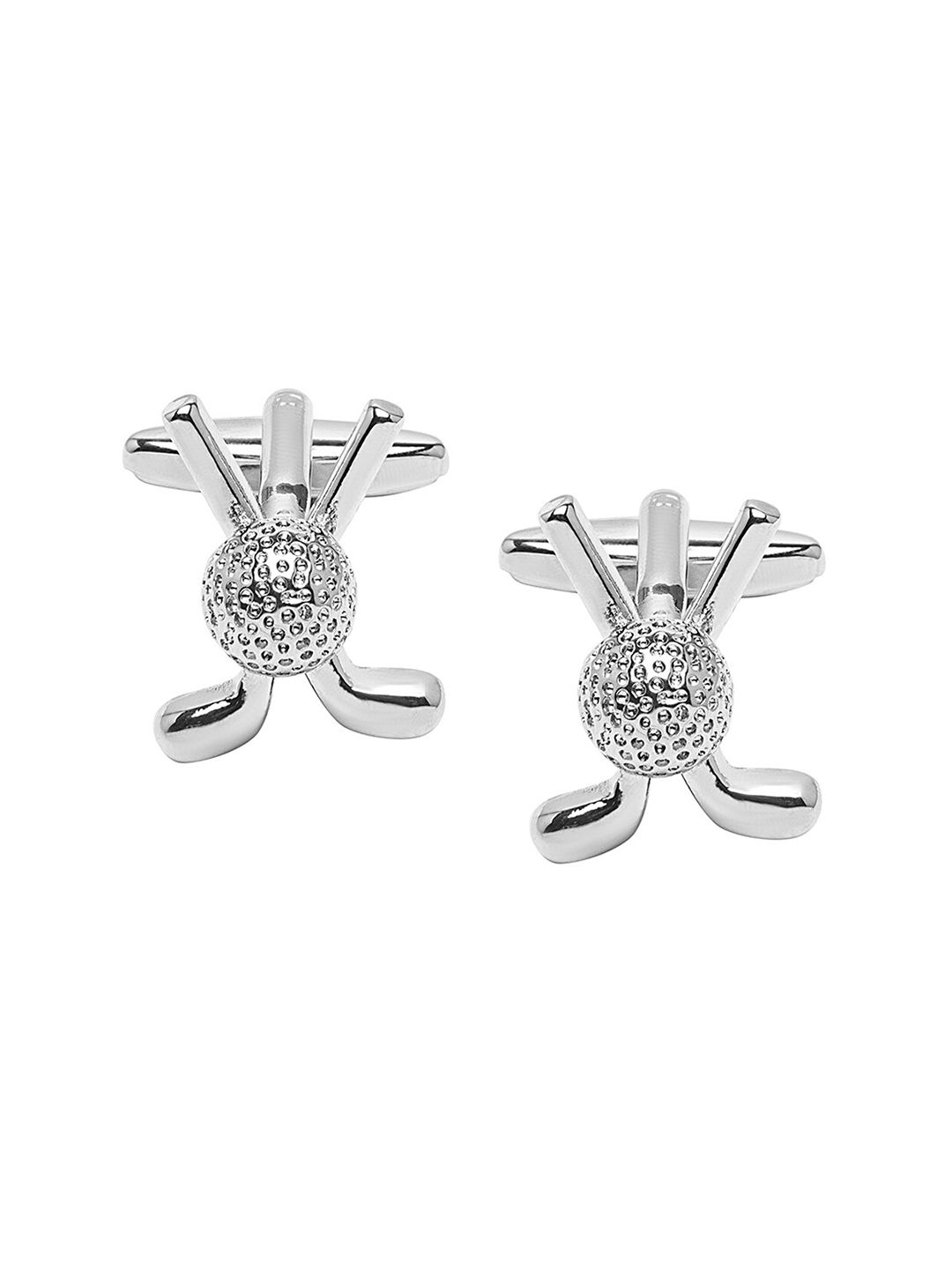 bodha Silver-Plated Quirky Golf Ball & Club Design Cufflink
