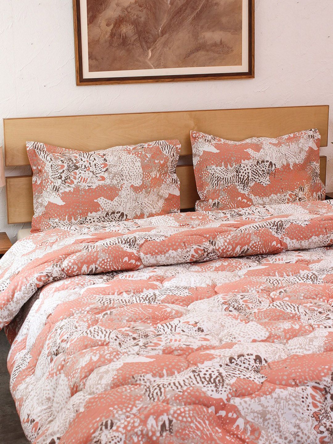 House This Pink & White Mashak Pure Cotton Heavy Winter 350 GSM Double Bed Comforter Price in India