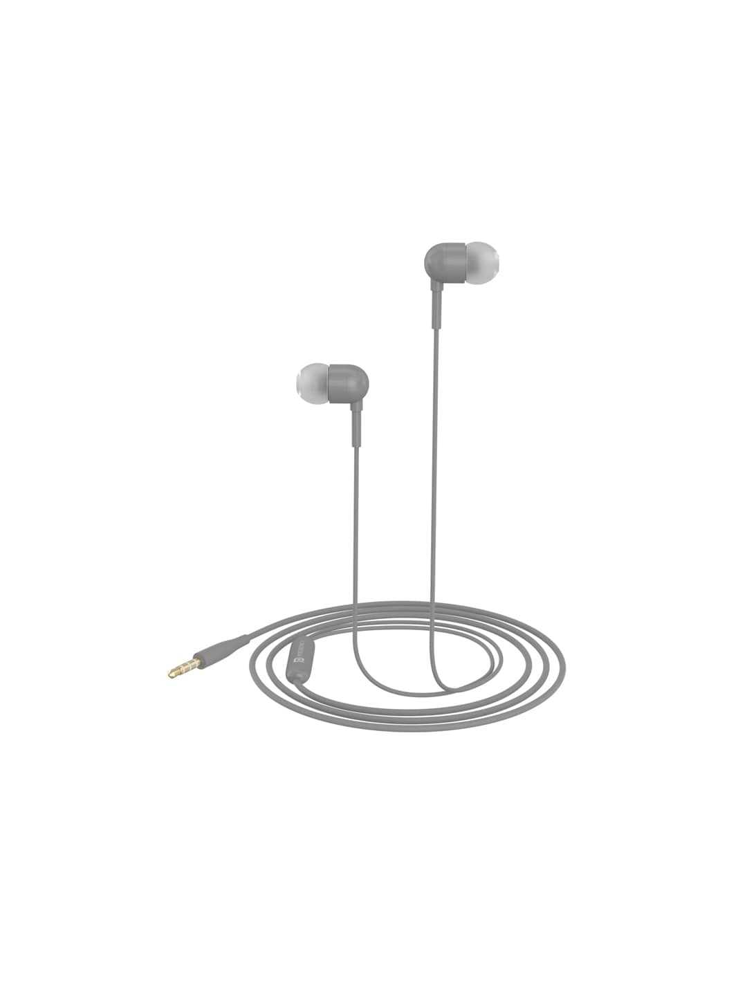 Portronics Grey Solid 3.5 mm Bass In-Ear Wired Earphones With Mic Price in India