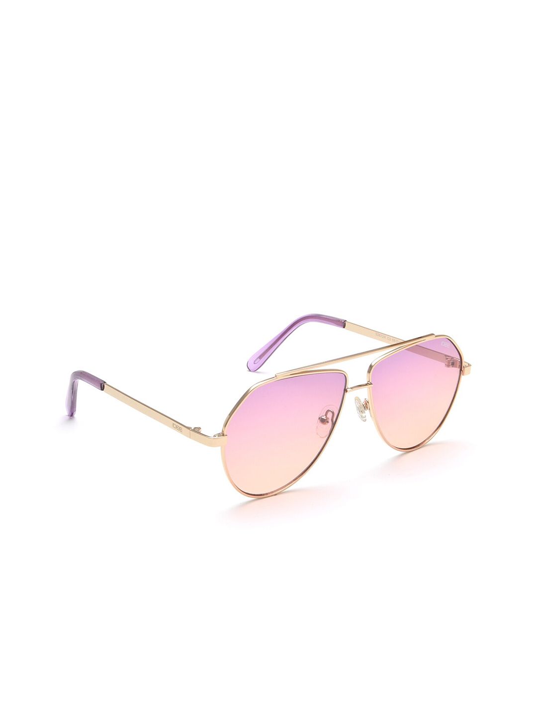 IDEE Women Pink & Gold-Toned Polarised Aviator Sunglasses IDS2672RC3SG Price in India