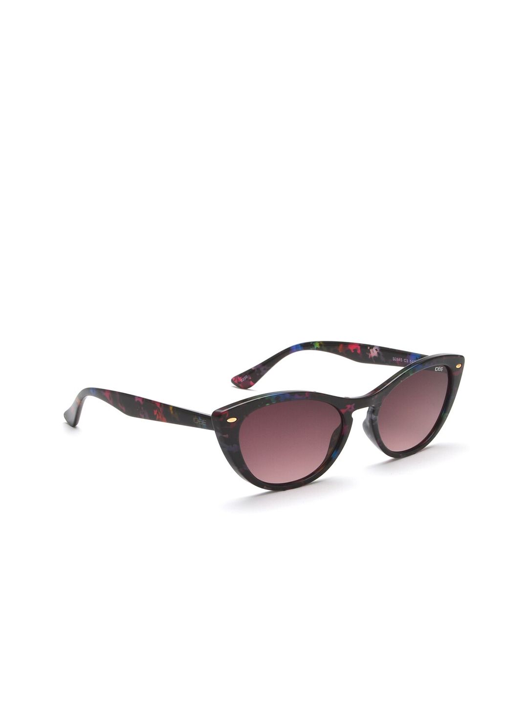 IDEE Women Brown Lens & Black Cateye Sunglasses With Polarised Lens IDS2645C3SG Price in India