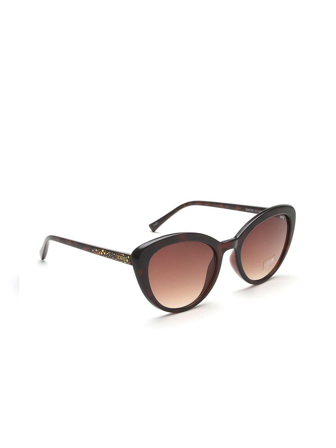 IDEE Women Brown Lens & Black Cateye Sunglasses with Polarised Lens Price in India