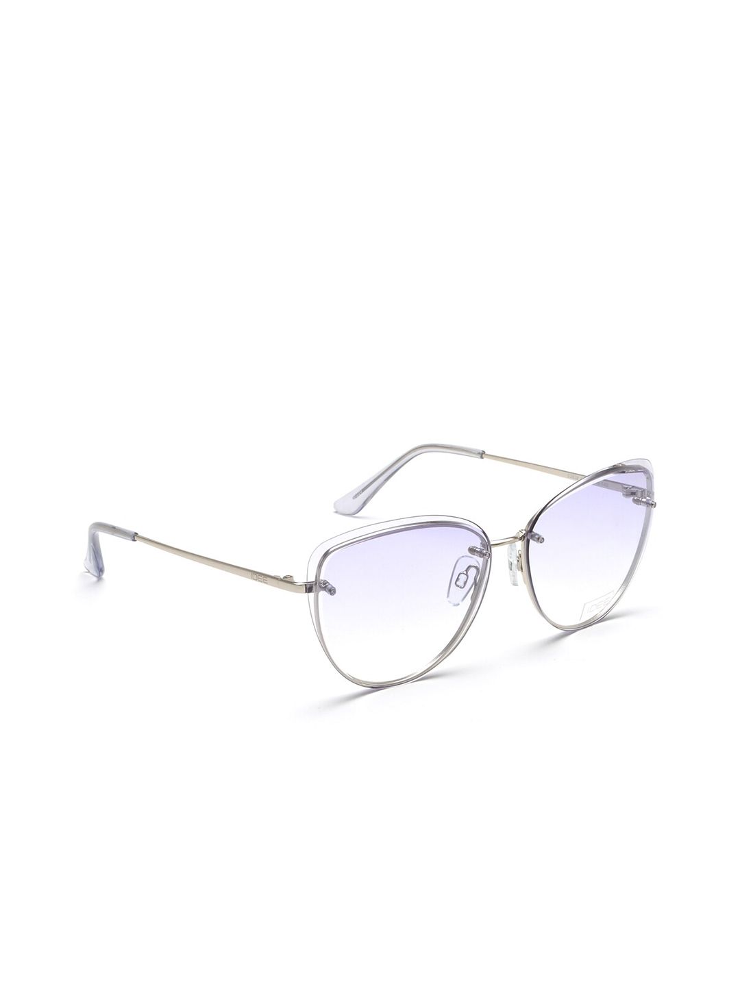 IDEE Women Purple Lens & Silver-Toned Cateye Sunglasses with Polarised Lens IDS2638C3SG Price in India