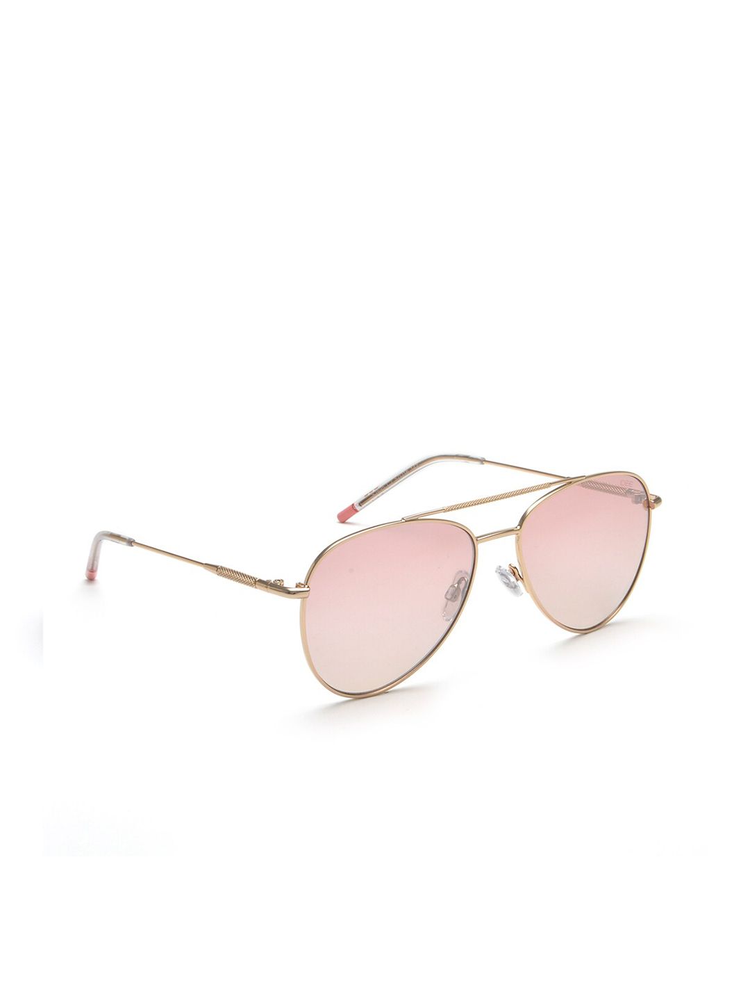 IDEE Women Pink & Gold-Toned Polarised Aviator Sunglasses IDS2695C2SG Price in India