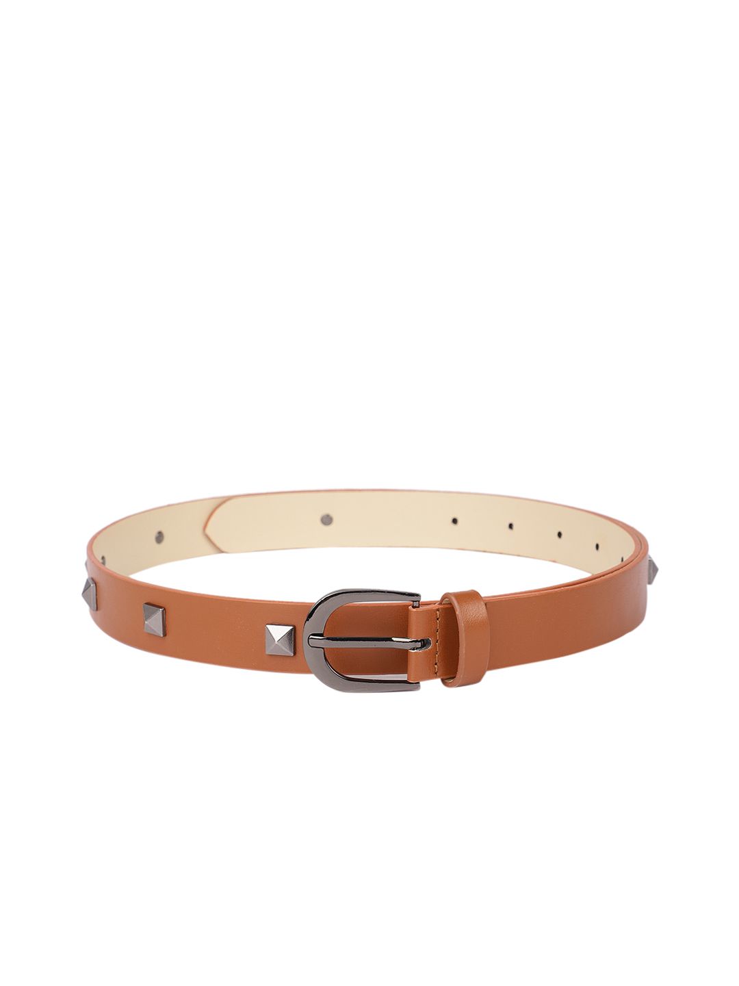 The Roadster Lifestyle Co Women Tan Brown Embellished Slim Casual Belt Price in India