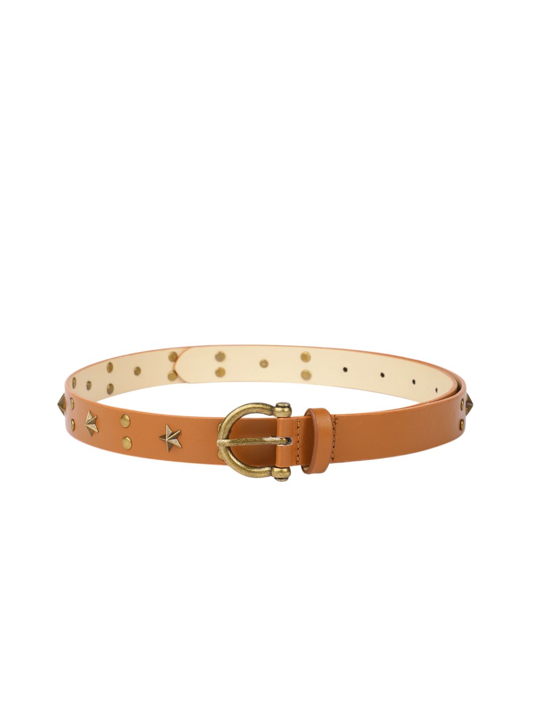 The Roadster Lifestyle Co Women Tan Brown Embellished Slim Casual Belt Price in India