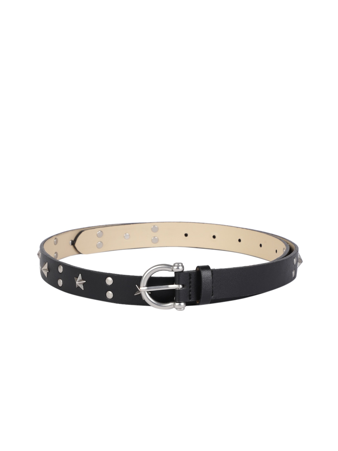 The Roadster Lifestyle Co Women Black Studded Belt Price in India