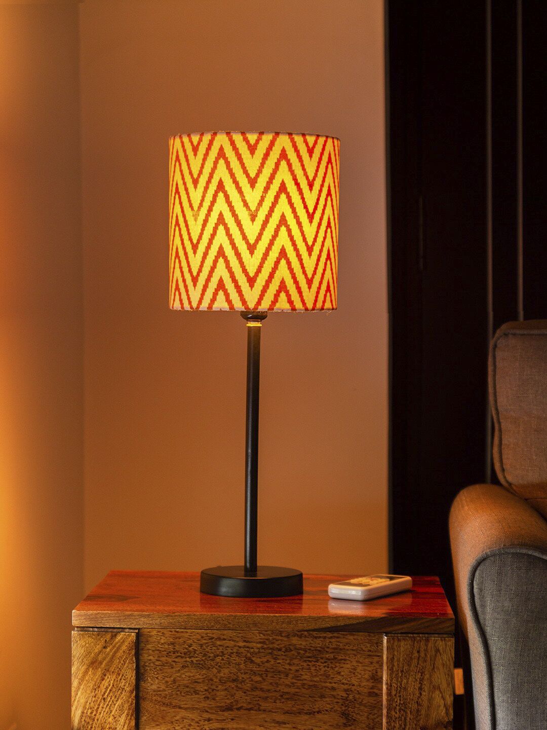 ExclusiveLane Orange Table Lamp With Shade In Iron Price in India