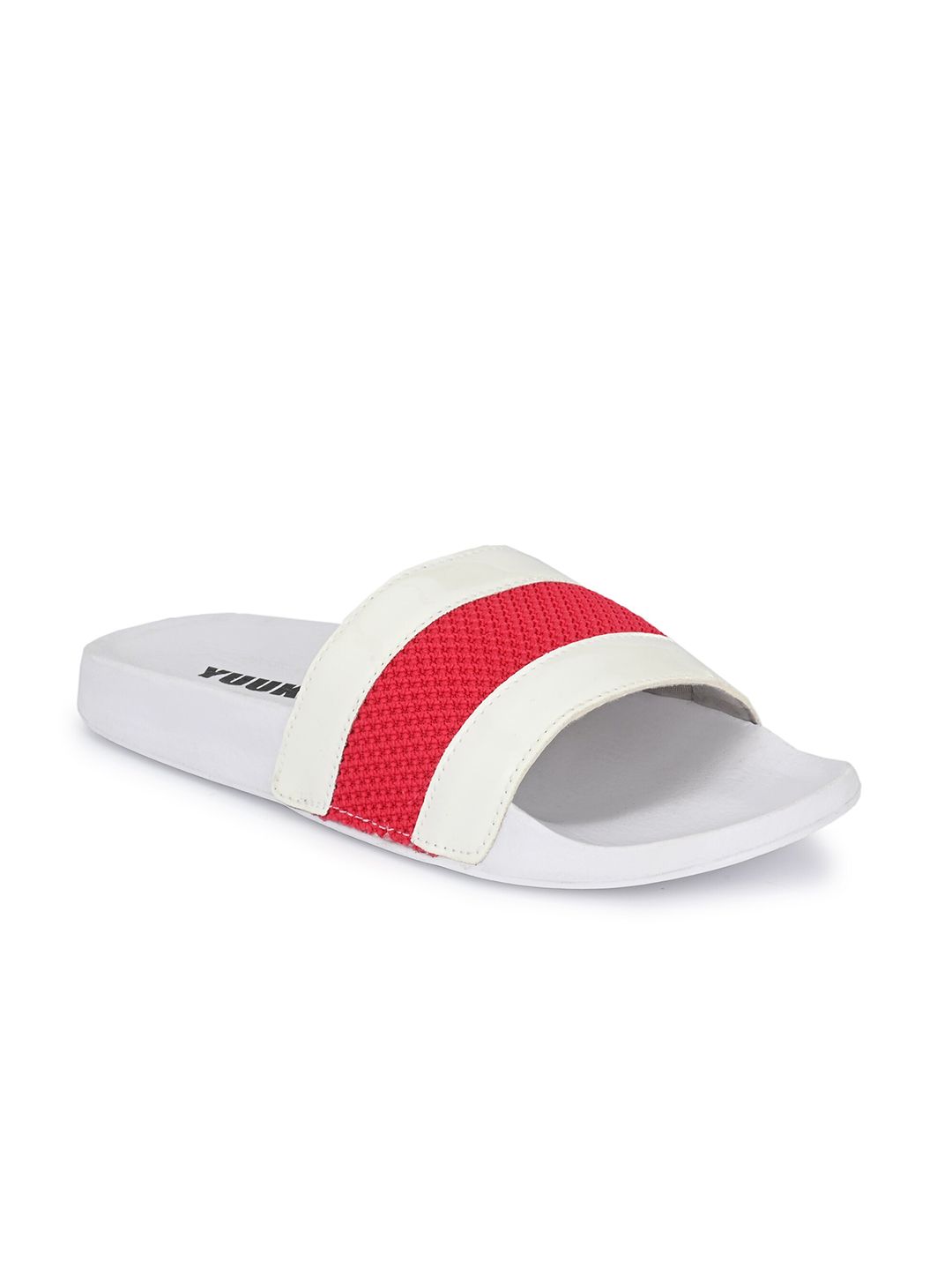 Yuuki Women Red & White Sliders Price in India