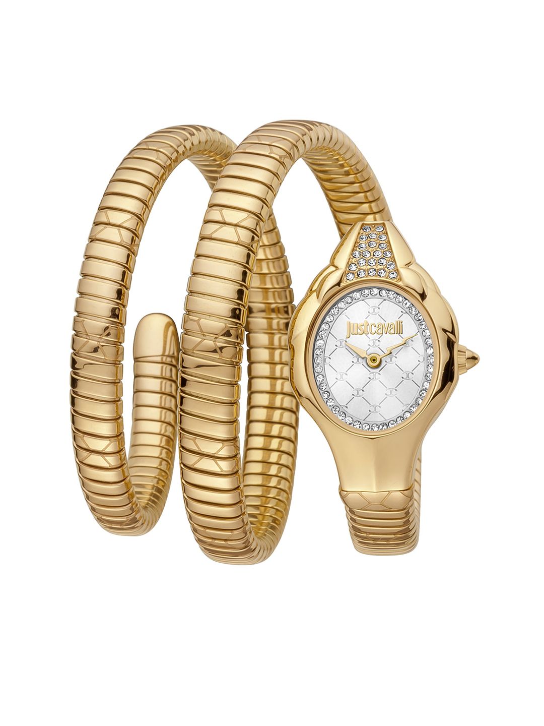 Just Cavalli Women White Embellished Dial Wrap Around Straps Analogue Watch - JC1L189M0035 Price in India