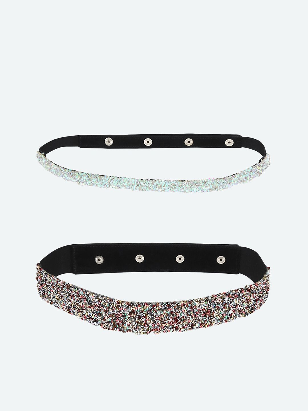 DEEBACO Women Pack of 2 Embellished PU Belts Price in India