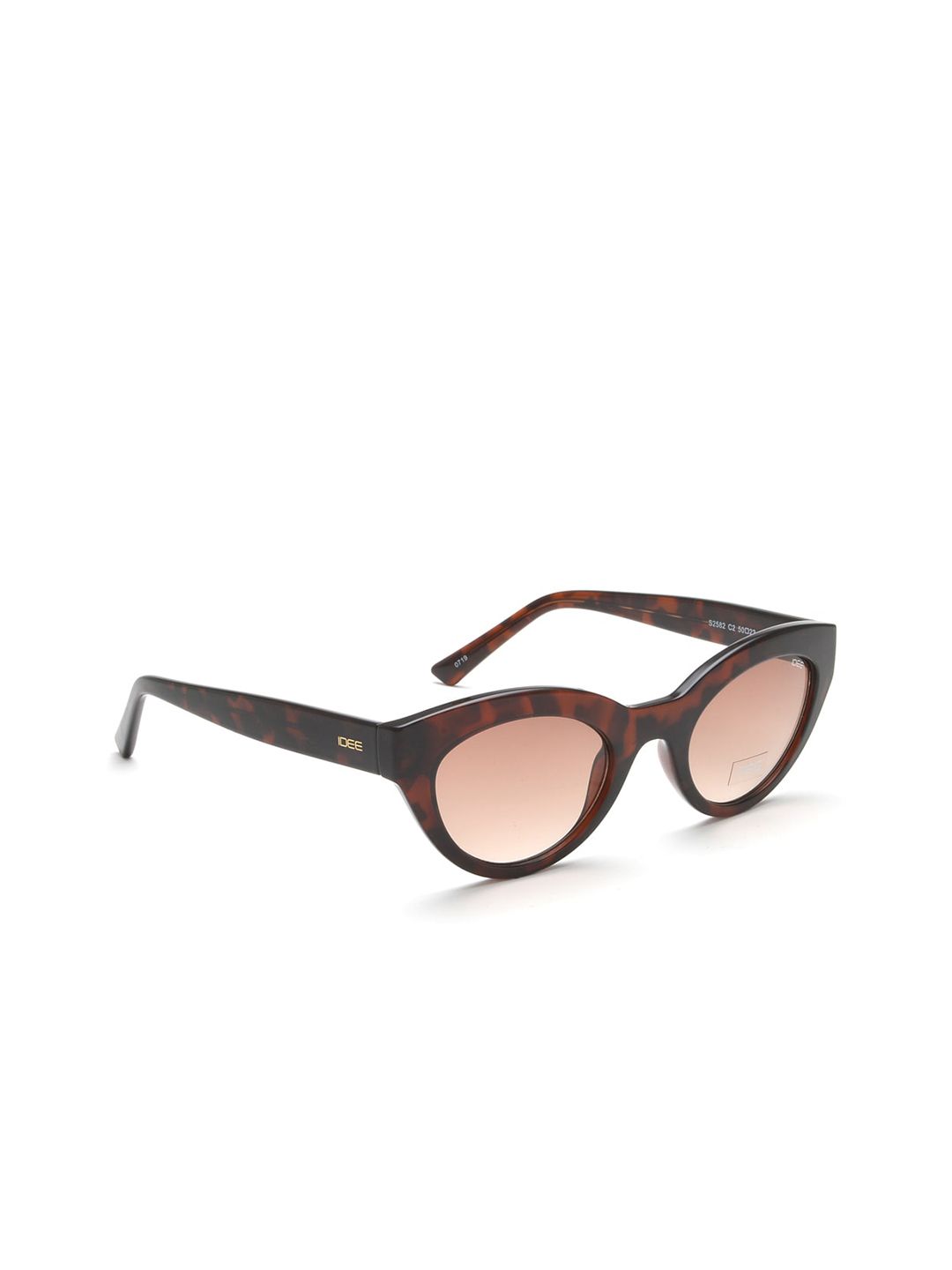 IDEE Women Orange Lens & Brown Cateye Sunglasses with Polarised Lens IDS2582C2SG Price in India