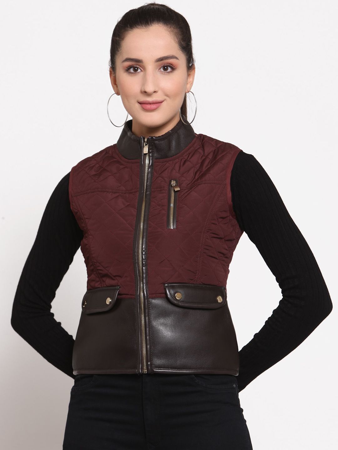 Juelle Women Brown Quilted Jacket Price in India