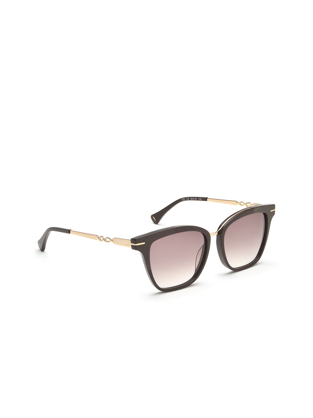 Image Women Pink Lens & Brown Square Sunglasses With Polarised Lens IMS733C2SG Price in India