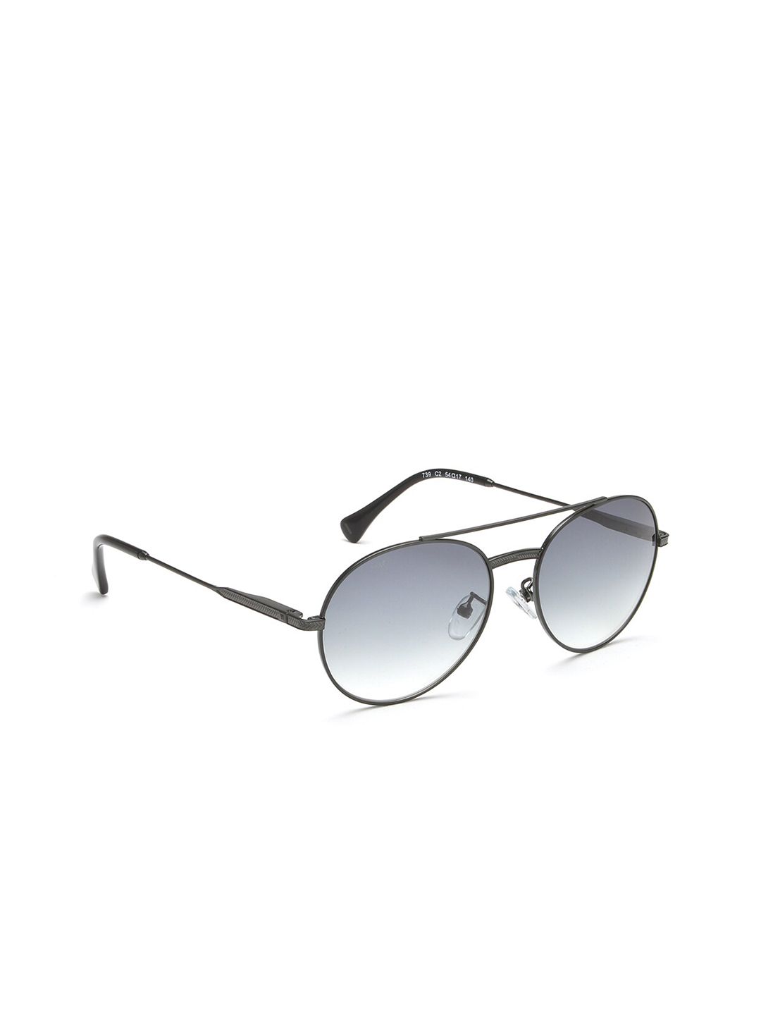 Image Unisex Grey Lens & Black Round Sunglasses with Polarised Lens IMS739C2SG Price in India