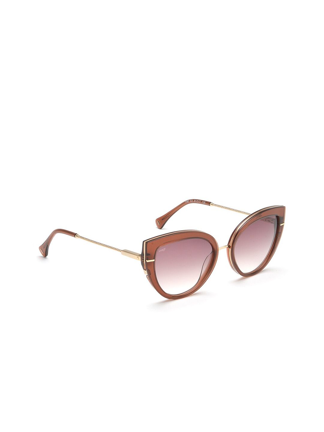 Image Women Pink Lens & Brown Cateye Sunglasses IMS738C2SG Price in India