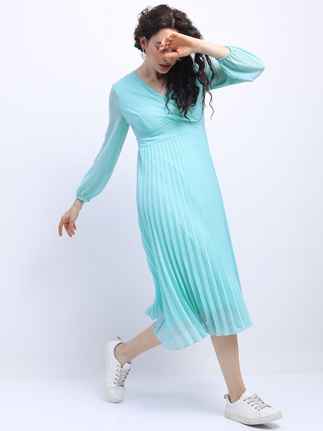 Buy Tokyo Talkies Blue Empire Midi Dress - Dresses for Women 16642634 |  Myntra
