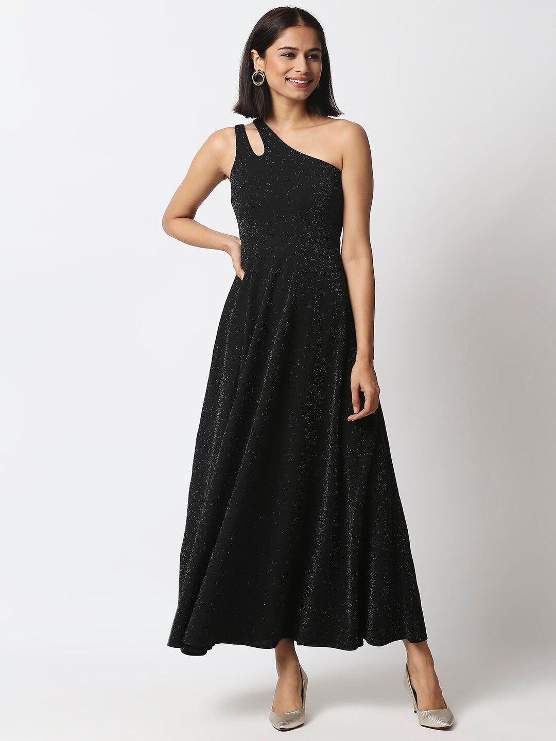 20Dresses Black Embellished Maxi Dress Price in India