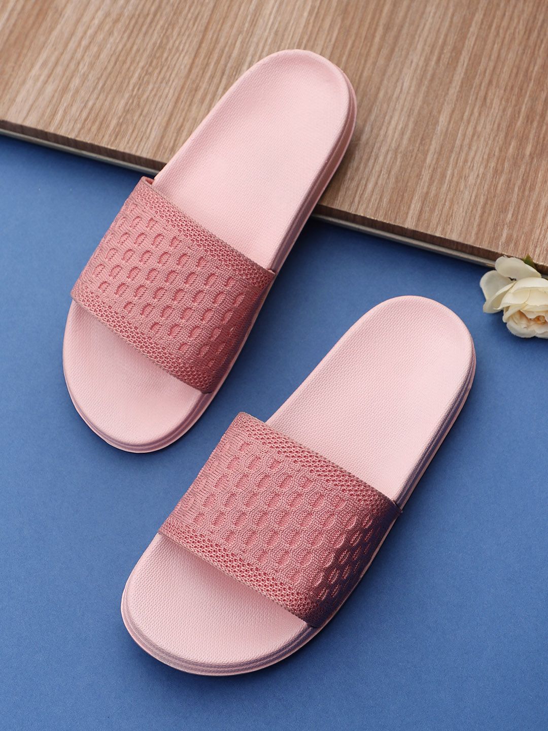 Pampy Angel Women Pink Rubber Sliders Price in India