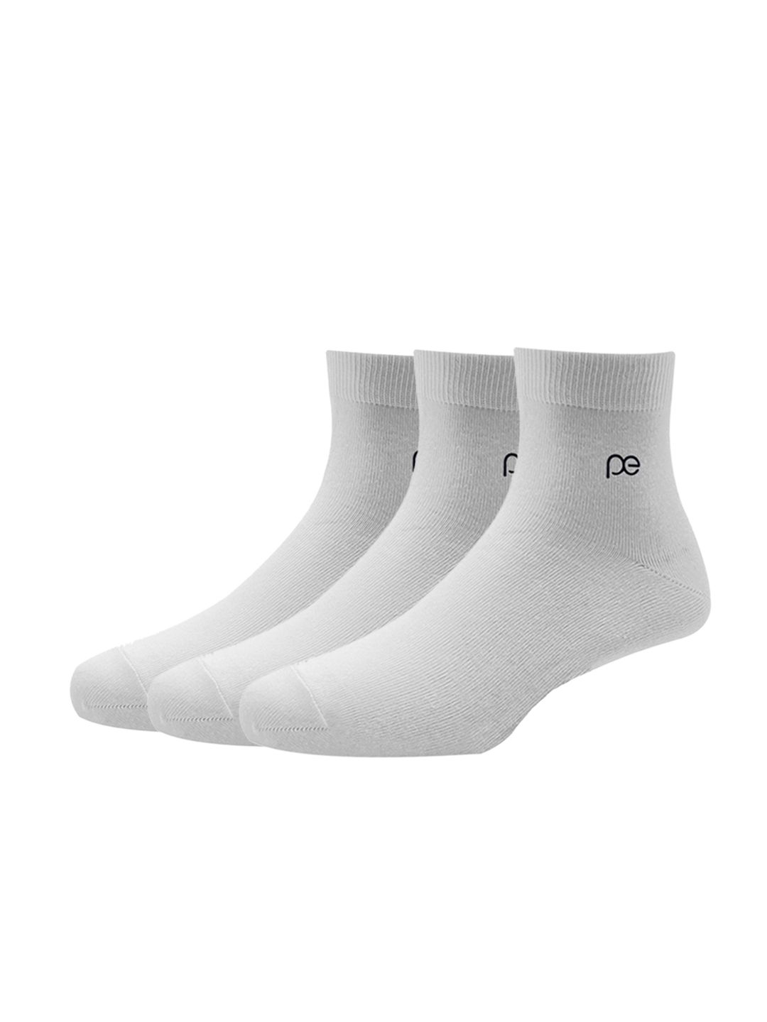 Peter England Men White Pack of 3 Cotton Above Ankle Length Socks