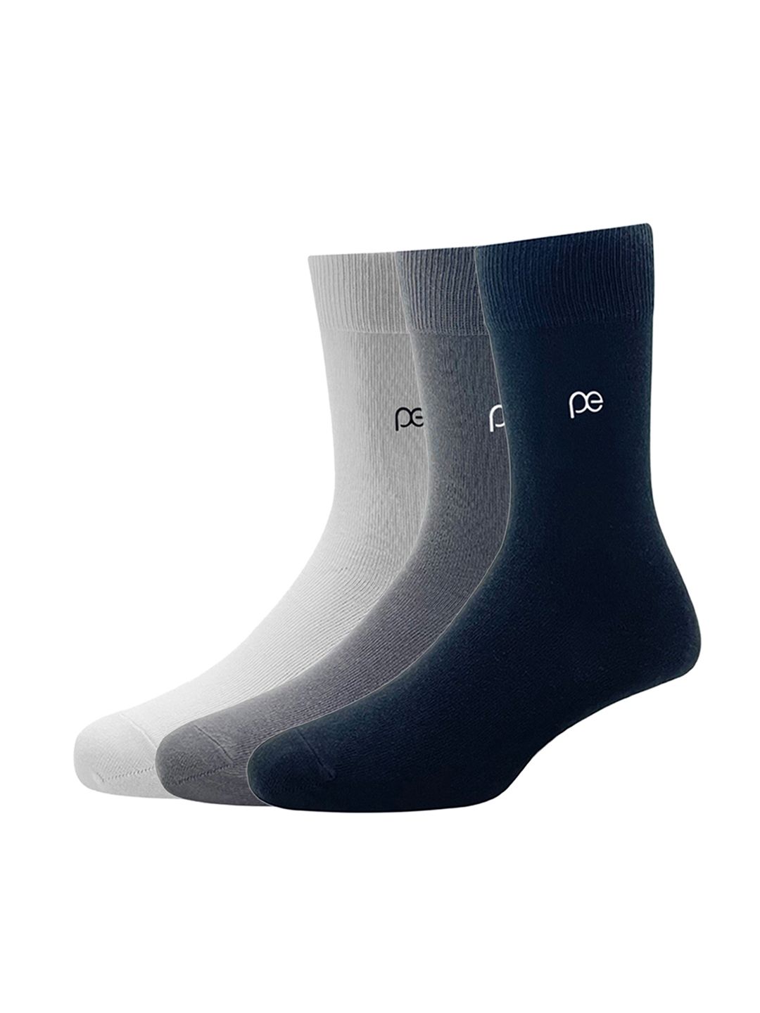 Peter England Men Pack of 3 White Cotton Calf Length Socks