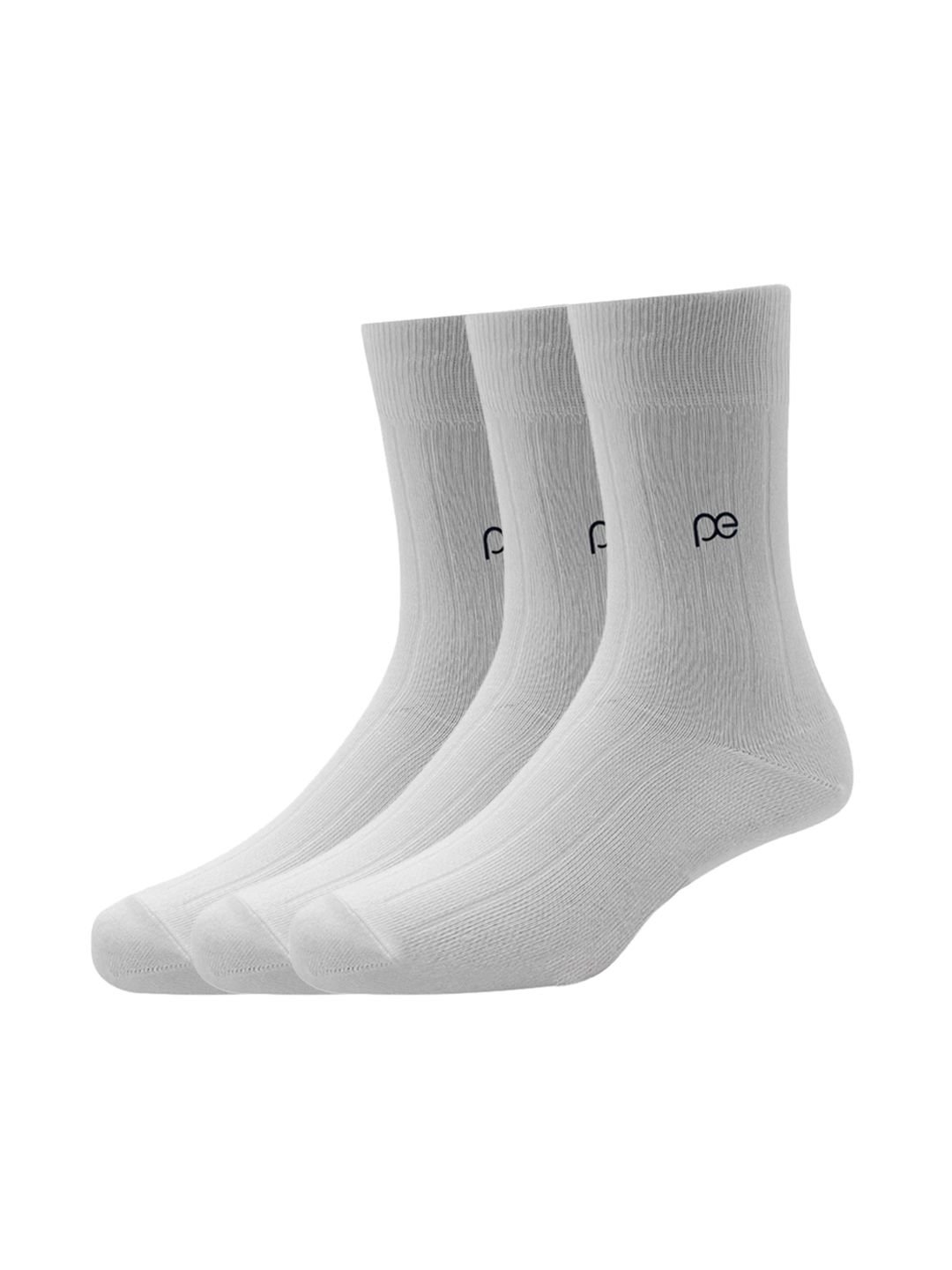 Peter England Men White Pack of 3 Cotton Full Length Socks