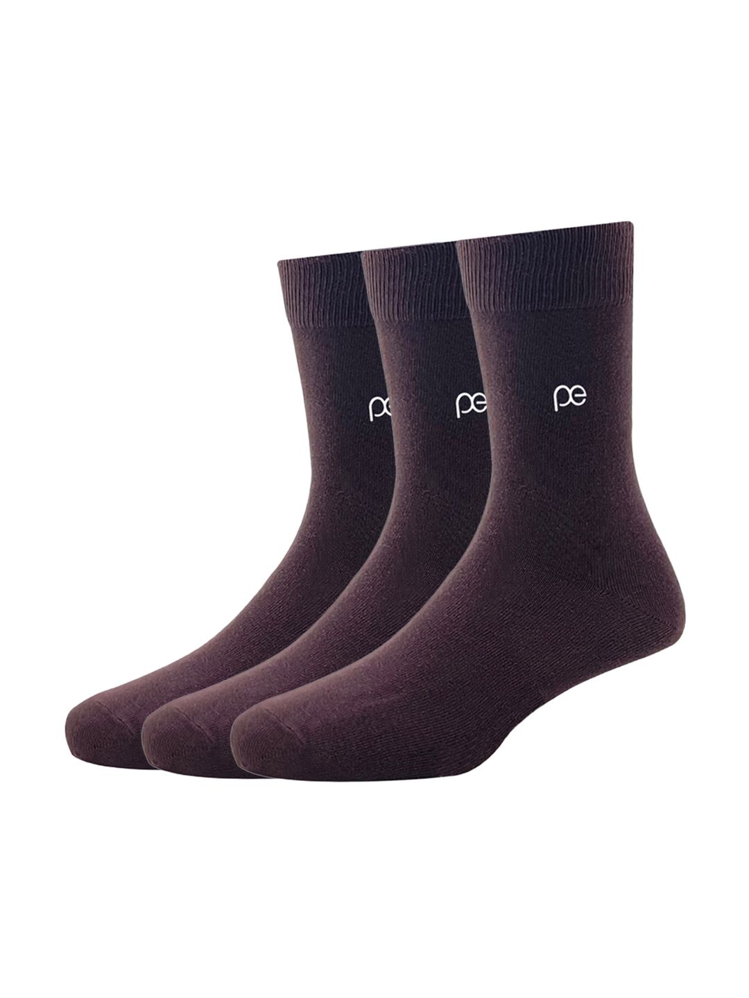 Peter England Men Pack Of 3 Brown Solid Full Length Socks