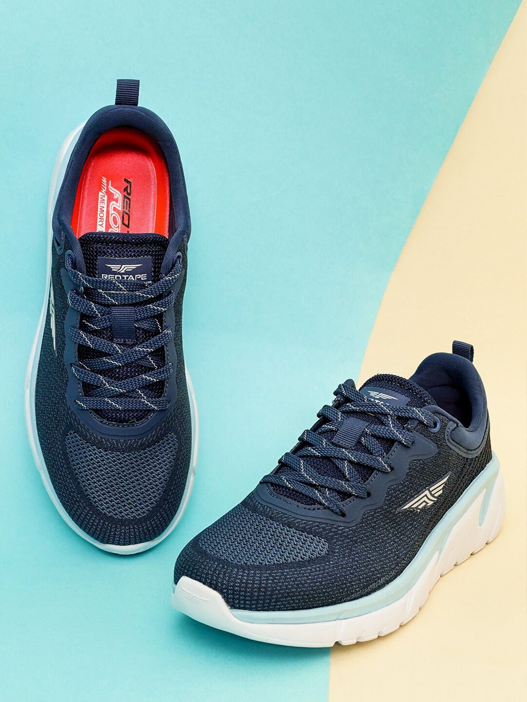 Red Tape Women Navy Blue Mesh Walking Shoes Price in India