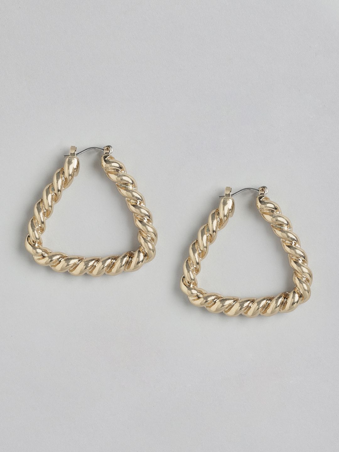 Forever New Gold-Plated Geometric Hoop Earrings Price in India