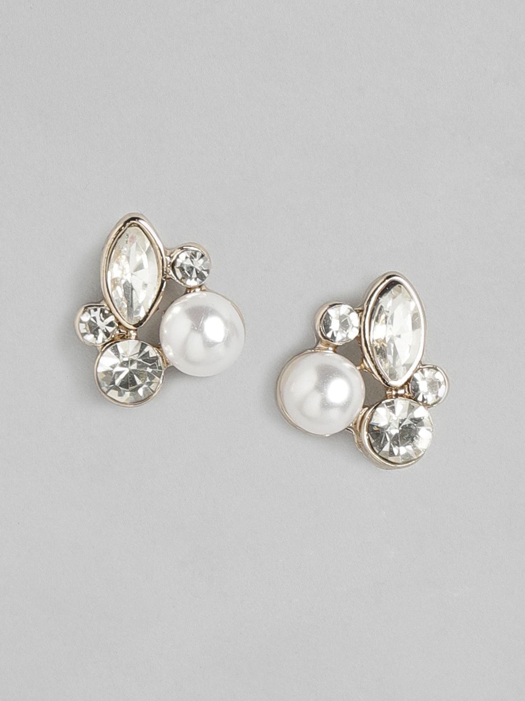 Forever New Gold-Plated White Floral Studs Earrings Price in India