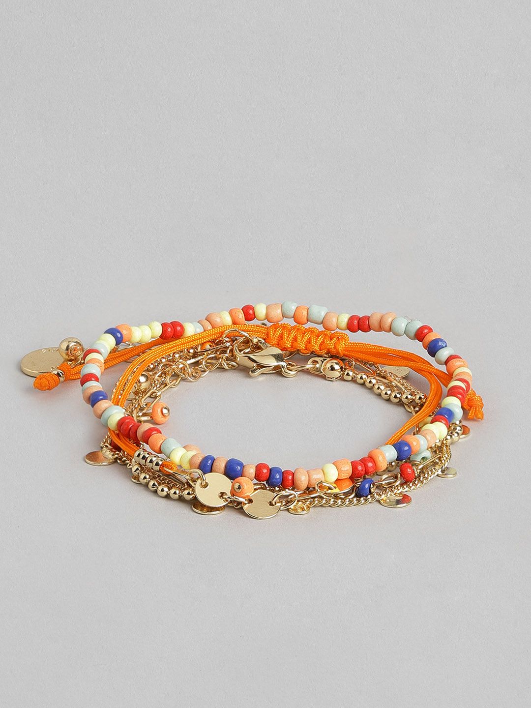 Forever New Women Multicolored Gold Plated Link Bracelet Price in India