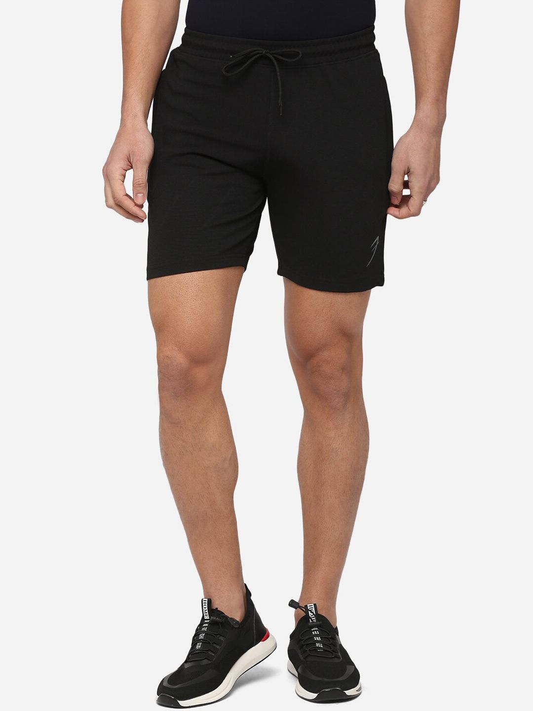 FUAARK Men Black Slim Fit Training or Gym Sports Shorts