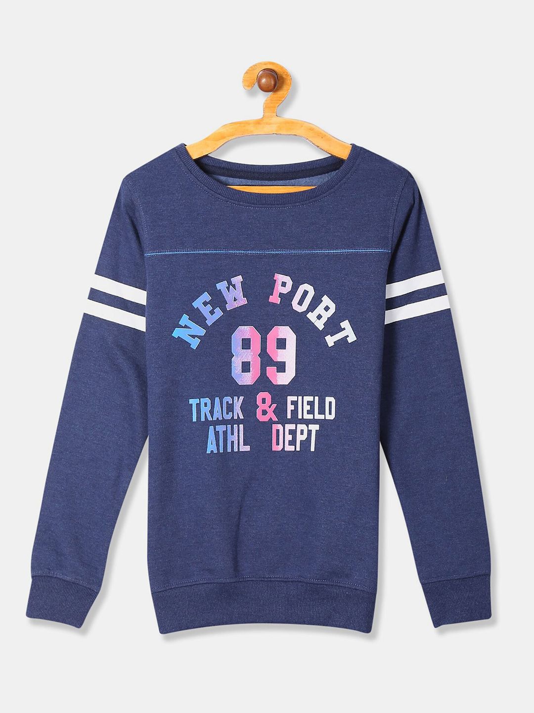 Newport Women Blue Printed Sweatshirt Price in India