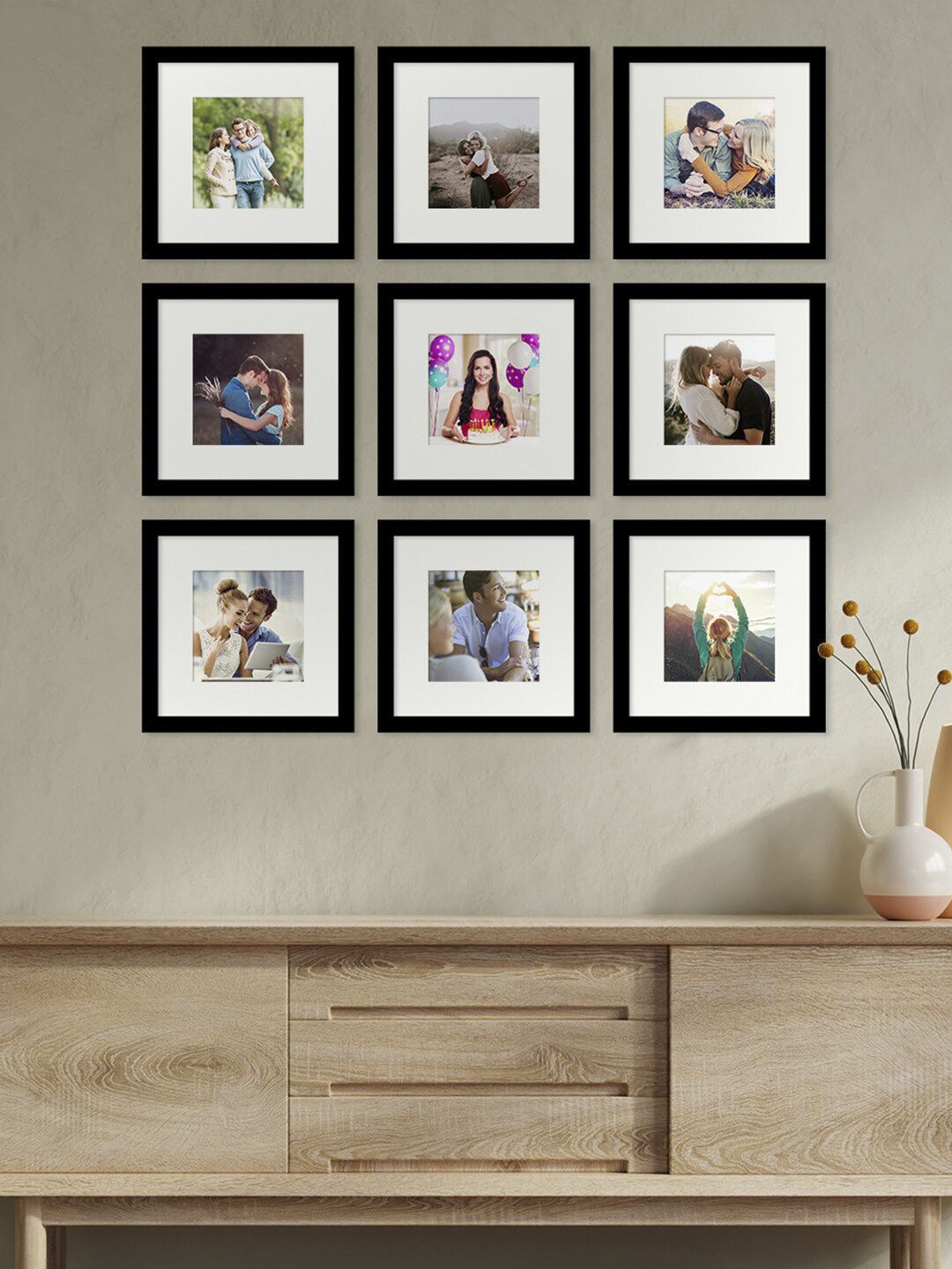 Art Street Set Of 9 Black Wall Photo Frames Price in India