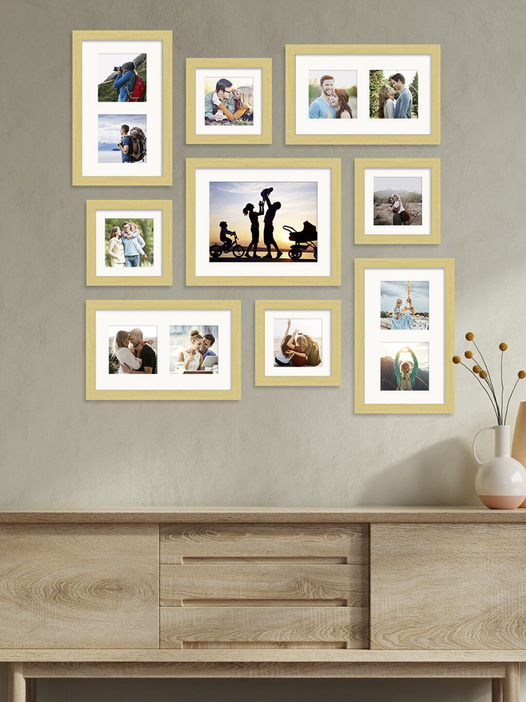 Art Street Set Of 9 Beige Solid Wall Photo Frames Price in India
