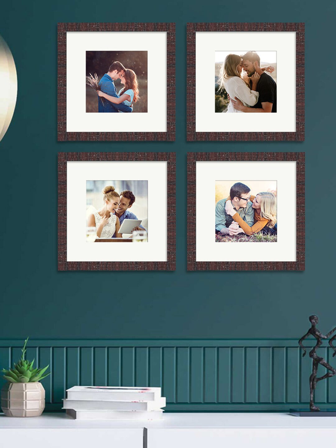 Art Street Set of 4 Maroon & White Wall Photo Frames Price in India