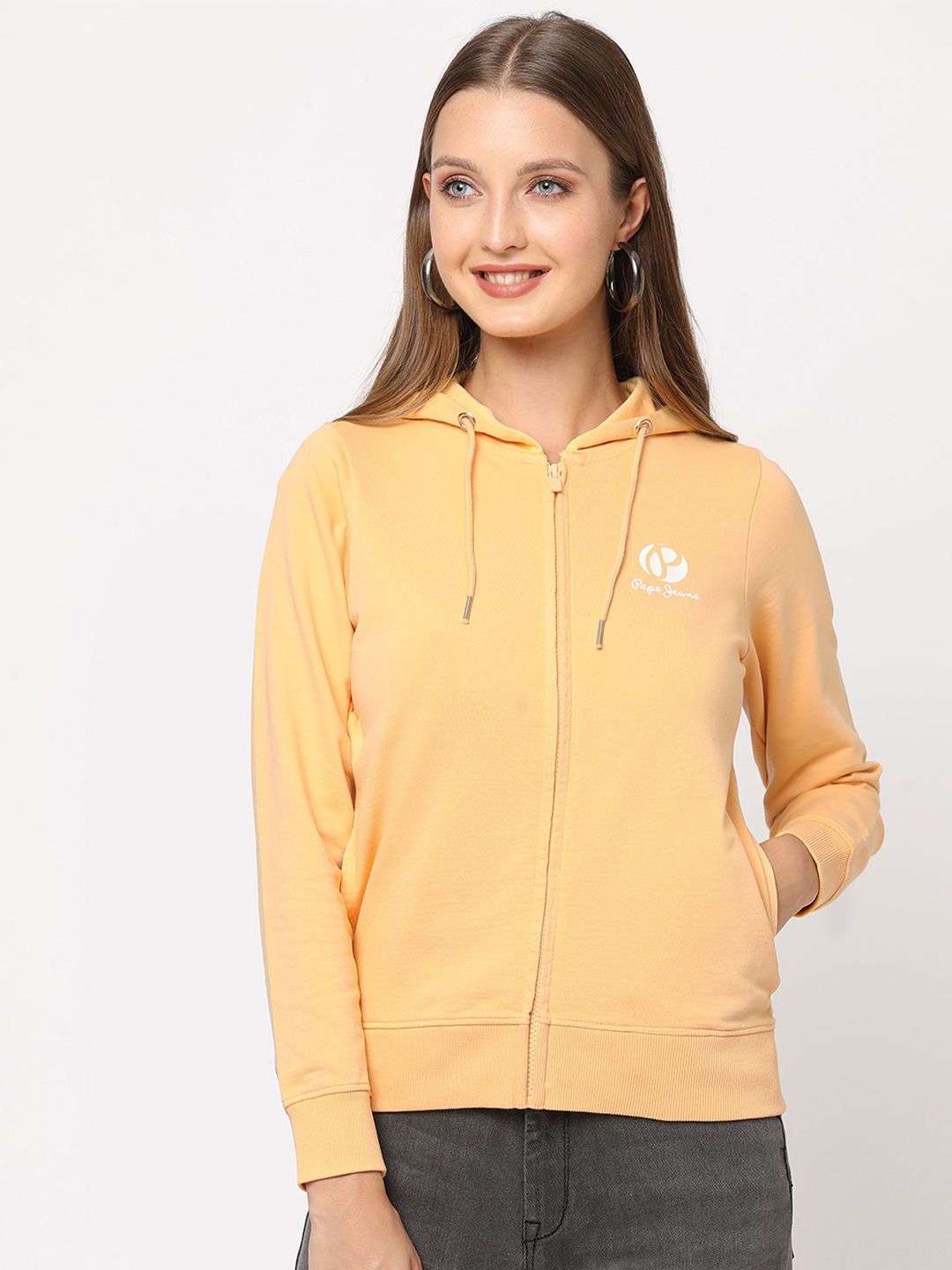 Pepe Jeans Women Yellow Sweatshirt Price in India