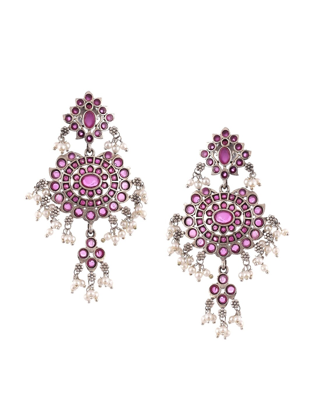 Biba Pink Contemporary Drop Earrings Price in India