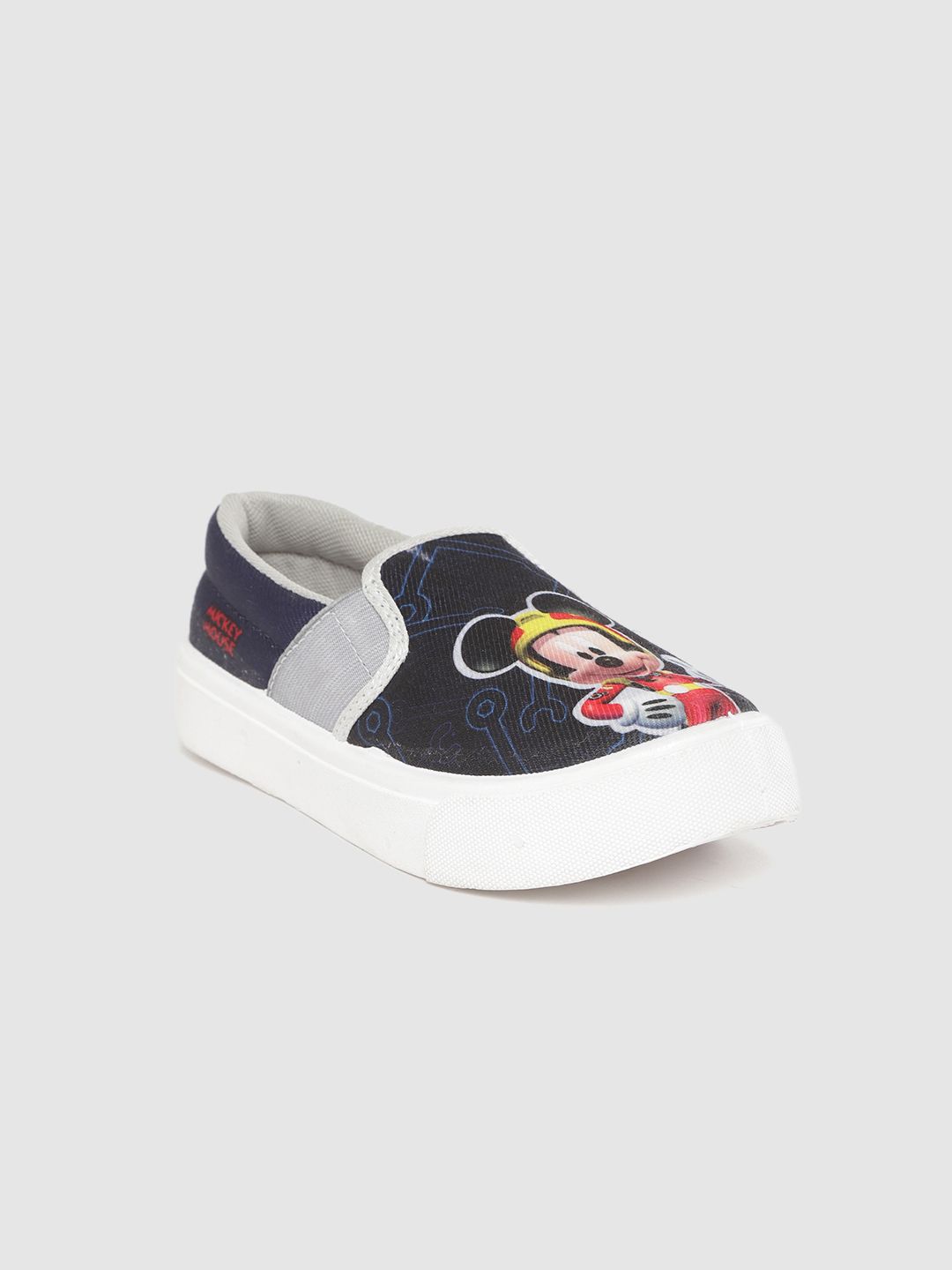 toothless Boys Navy Blue Mickey Mouse Printed Sneakers
