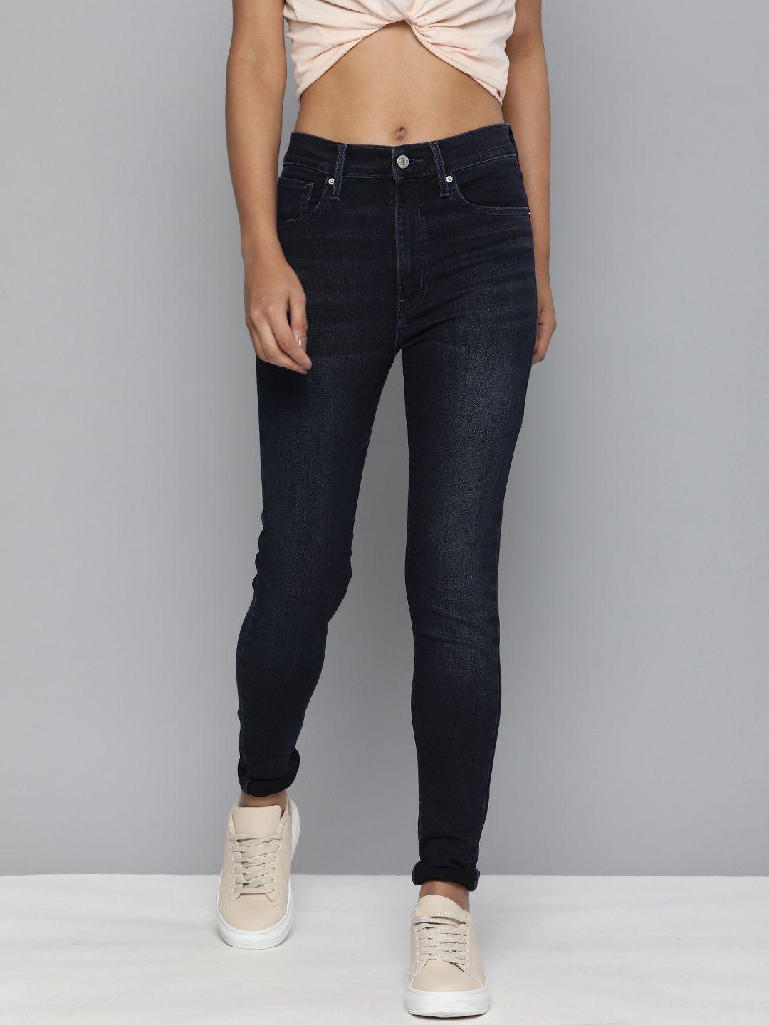 Levis Women Navy Blue Mile Super Skinny Fit High-Rise Stretchable Jeans Price in India