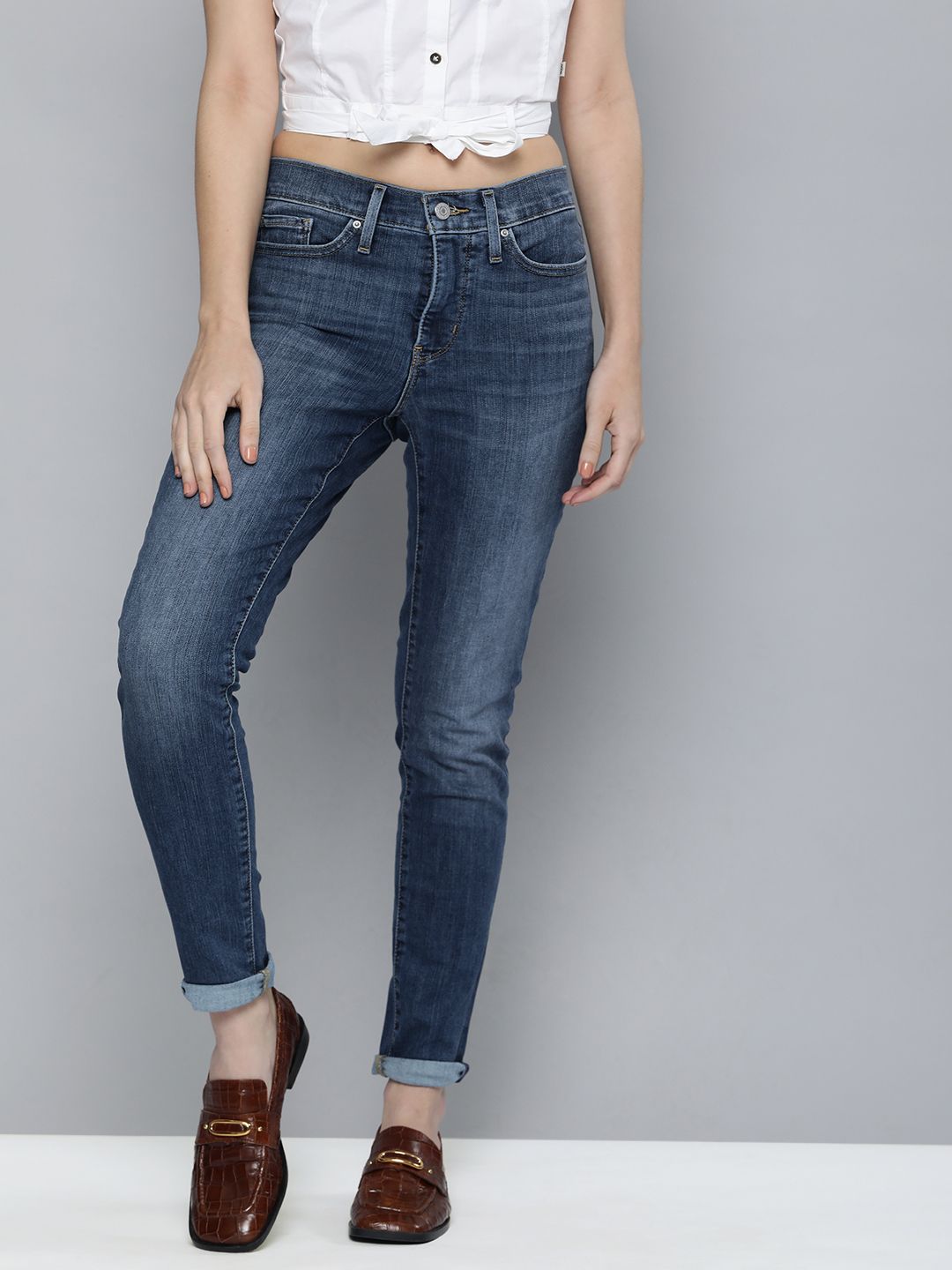 Levis Women Blue Skinny Fit Light Fade Stretchable Jeans Price in India