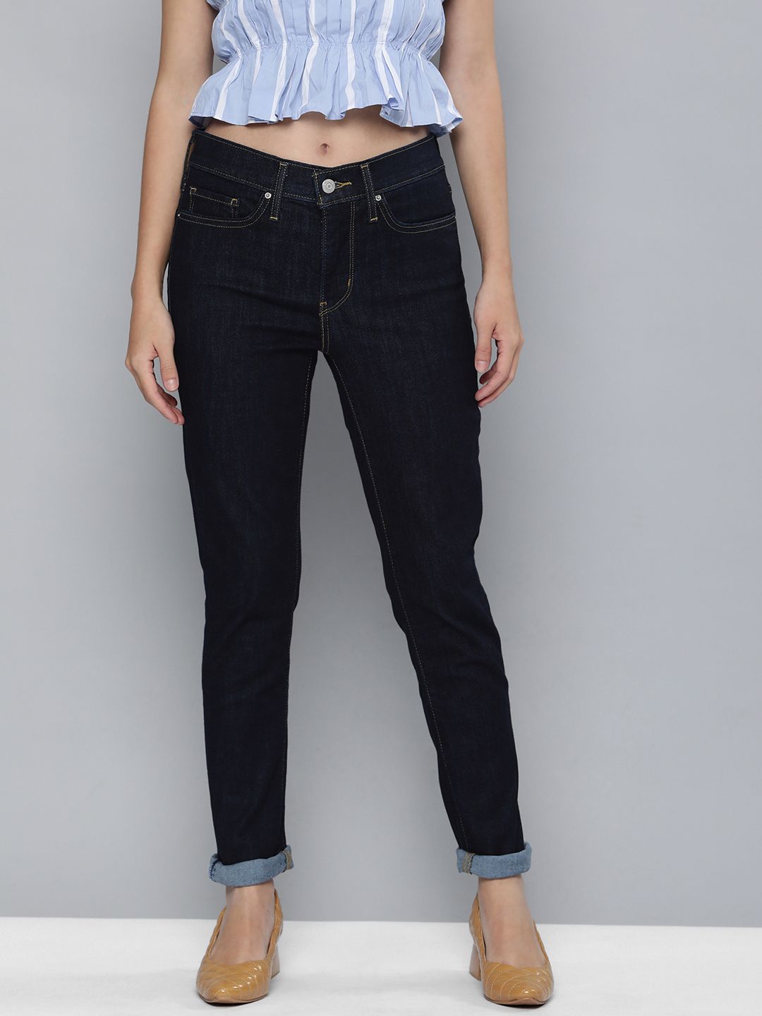 Levis Women Blue 311 Shaping Skinny Fit Mid Rise Stretchable Jeans Price in India