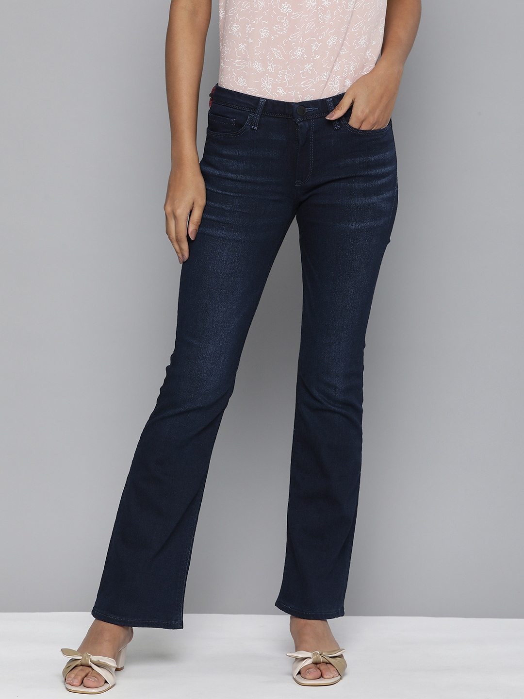 Levis Women Blue 715 Bootcut Light Fade Stretchable Jeans Price in India